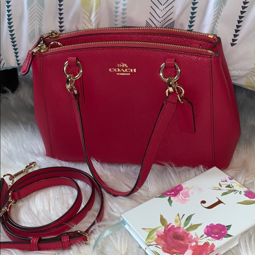 SALE!!! Pink COACH double zips mini satchel